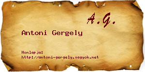 Antoni Gergely névjegykártya
